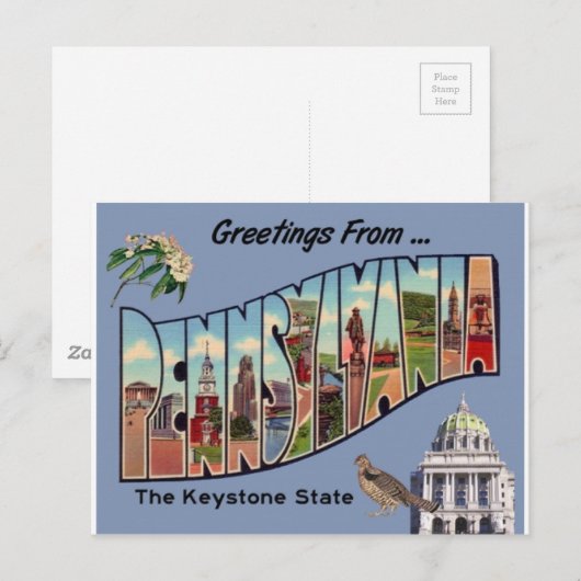 Groeten uit Pennsylvania Briefkaart (Voorkant / Achterkant)