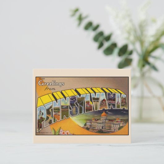 Groeten uit Pennsylvania grote brief ansichtkaart Briefkaart (Staand voorkant)