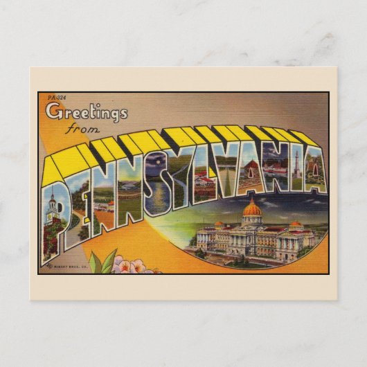 Groeten uit Pennsylvania grote briefkaart (Voorkant)