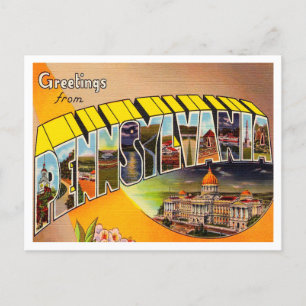 Groeten uit Pennsylvania Vintage Travel Briefkaart