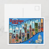 Groeten uit Pennsylvania Vintage Travel Briefkaart (Voorkant / Achterkant)