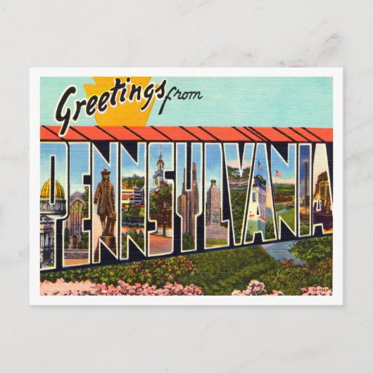 Groeten uit Pennsylvania Vintage Travel Briefkaart (Voorkant)