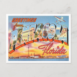 Groeten uit Pensacola, Florida Vintage Travel Briefkaart