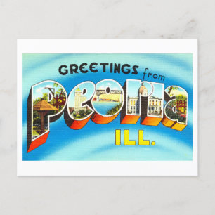  groeten uit Peoria, Illinois Briefkaart
