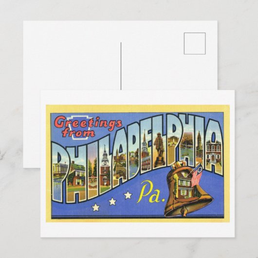 groeten uit Philadelphia, Pennsylvania Briefkaart (Voorkant / Achterkant)