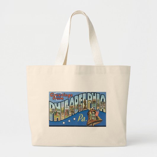 Groeten uit Philadelphia, Pennsylvania. Grote Tote Bag (Voorkant)