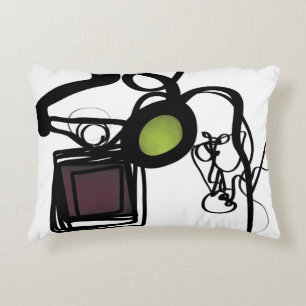 Groeten uit Philydion: Abstract Zwart & Wit Accent Kussen