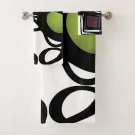 Groeten uit Philydion: Abstract Zwart & Wit Bad Handdoek