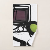 Groeten uit Philydion: Abstract Zwart & Wit Bad Handdoek (Handdoek)