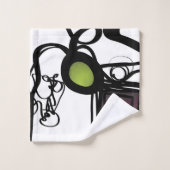 Groeten uit Philydion: Abstract Zwart & Wit Bad Handdoek (Wasdoekje)