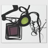 Groeten uit Philydion: Abstract Zwart & Wit Cadeaupapier (Vlak)