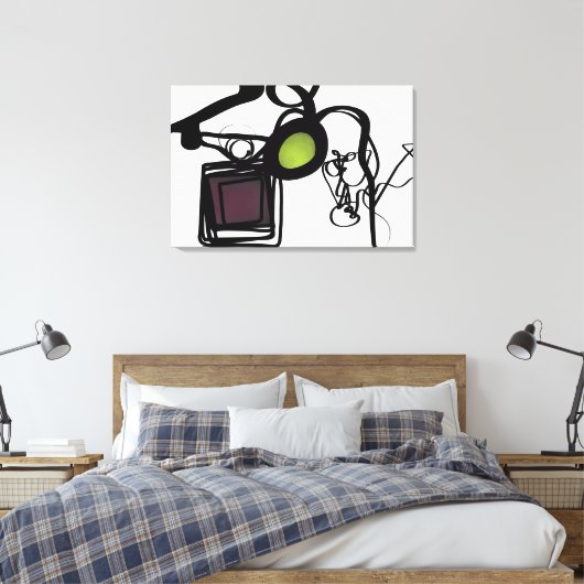 Groeten uit Philydion: Abstract zwart-wit Canvas Afdruk (Insitu (Slaapkamer))