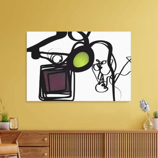 Groeten uit Philydion: Abstract zwart-wit Canvas Afdruk (Insitu (Woonkamer))