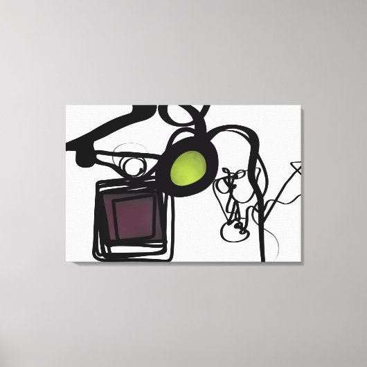 Groeten uit Philydion: Abstract zwart-wit Canvas Afdruk (Voorkant)