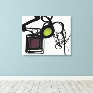 Groeten uit Philydion: Abstract Zwart & Wit Canvas Afdruk