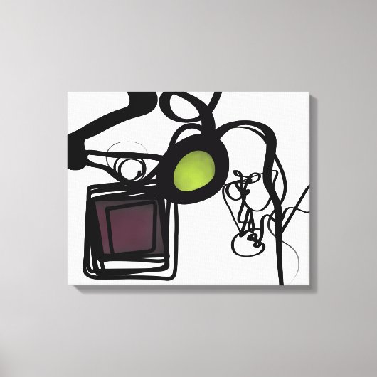 Groeten uit Philydion: Abstract Zwart & Wit Canvas Afdruk (Voorkant)