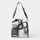 Groeten uit Philydion: Abstract Zwart & Wit Crossbody Tas (Achterkant)