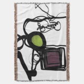 Groeten uit Philydion: Abstract Zwart & Wit Deken (Voorkant Verticaal)