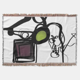 Groeten uit Philydion: Abstract Zwart & Wit Deken