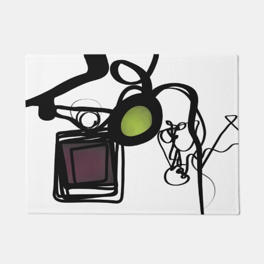 Groeten uit Philydion: Abstract Zwart & Wit Deurmat (Voorkant)