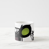 Groeten uit Philydion: Abstract Zwart & Wit Espresso Kop (Voorkant)