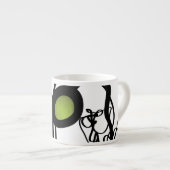 Groeten uit Philydion: Abstract Zwart & Wit Espresso Kop (Voorkant rechts)