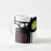 Groeten uit Philydion: Abstract zwart-wit Koffiemok (Voorkant links)