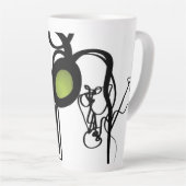 Groeten uit Philydion: Abstract Zwart & Wit Latte Mok (Rechterhoek)