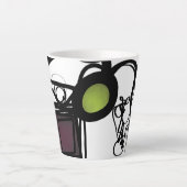 Groeten uit Philydion: Abstract Zwart & Wit Latte Mok (Voorkant)