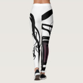 Groeten uit Philydion: Abstract Zwart & Wit Leggings (Achterkant)