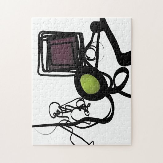 Groeten uit Philydion: Abstract Zwart & Wit Legpuzzel (Verticaal)