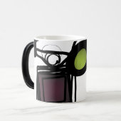 Groeten uit Philydion: Abstract zwart-wit Magische Mok (Voorkant links)