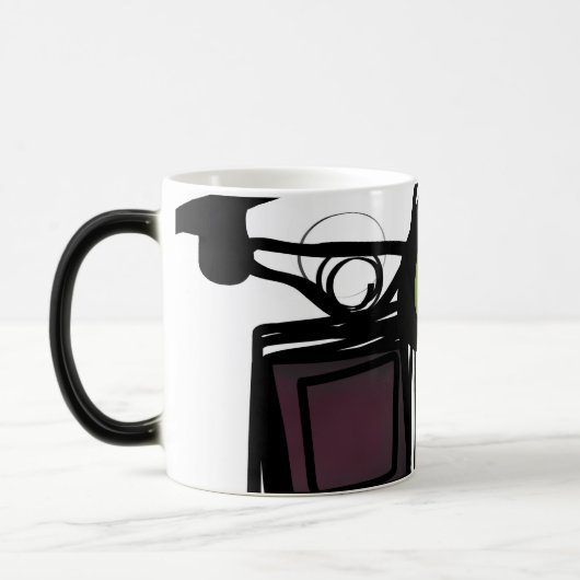 Groeten uit Philydion: Abstract zwart-wit Magische Mok (Links)