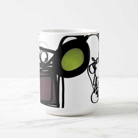 Groeten uit Philydion: Abstract Zwart & Wit Magische Mok (Midden)