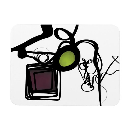 Groeten uit Philydion: Abstract Zwart & Wit Magneet (Horizontaal)