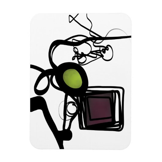 Groeten uit Philydion: Abstract Zwart & Wit Magneet (Verticaal)