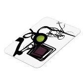 Groeten uit Philydion: Abstract Zwart & Wit Magneet (Linkerzijde)