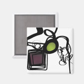 Groeten uit Philydion: Abstract Zwart & Wit Magneet (Voorkant / Achterkant)