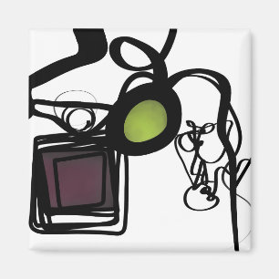 Groeten uit Philydion: Abstract Zwart & Wit Magneet