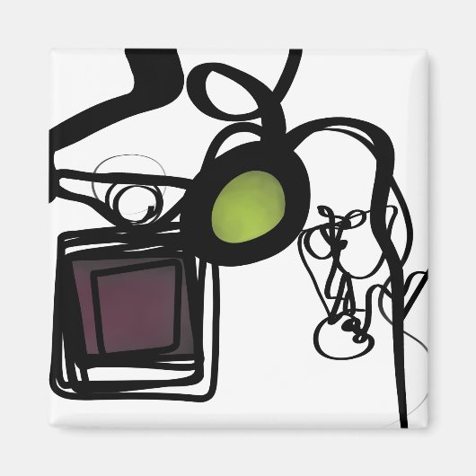 Groeten uit Philydion: Abstract Zwart & Wit Magneet (Voorkant)