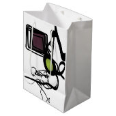 Groeten uit Philydion: Abstract Zwart & Wit Medium Cadeauzakje (Voorkant Gekanteld)