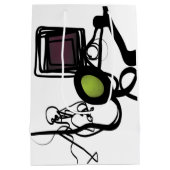 Groeten uit Philydion: Abstract Zwart & Wit Medium Cadeauzakje (Achterkant)