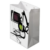 Groeten uit Philydion: Abstract Zwart & Wit Medium Cadeauzakje (Achterkant Gekanteld)