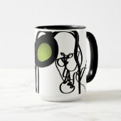 Groeten uit Philydion: Abstract Zwart & Wit Mok (Voorkant rechts)