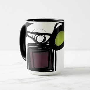 Groeten uit Philydion: Abstract Zwart & Wit Mok