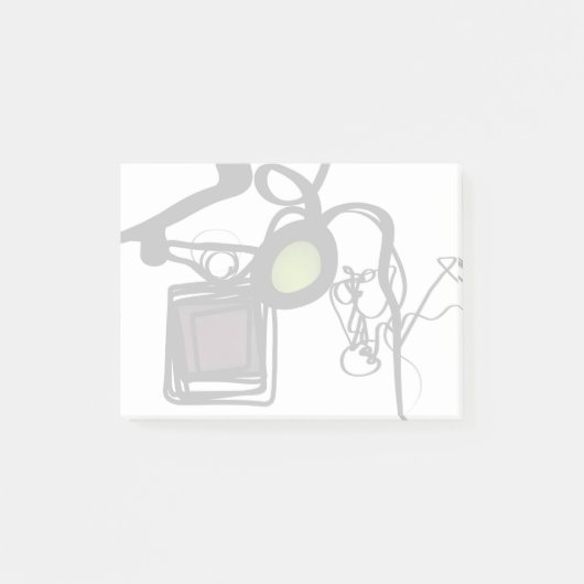 Groeten uit Philydion: Abstract Zwart & Wit Post-it® Notes (Voorkant)