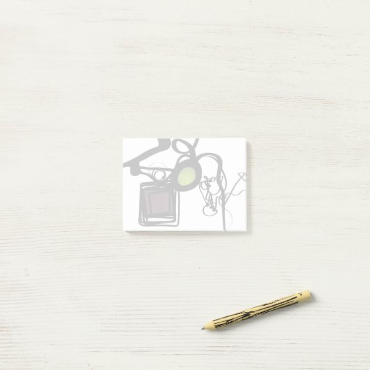 Groeten uit Philydion: Abstract Zwart & Wit Post-it® Notes (Op bureau)