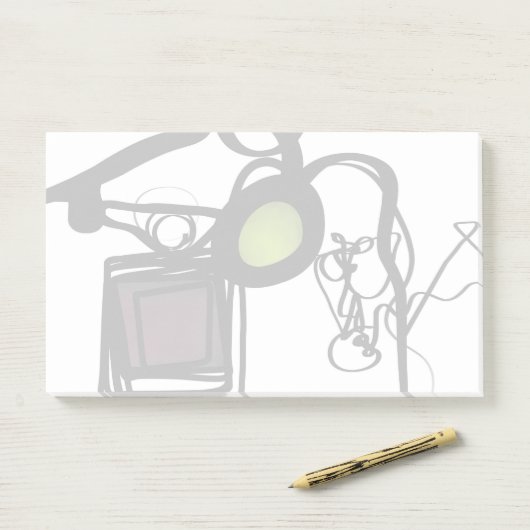 Groeten uit Philydion: Abstract Zwart & Wit Post-it® Notes (Op bureau)