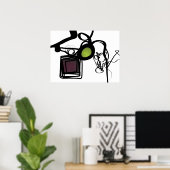 Groeten uit Philydion: Abstract zwart-wit Poster (Thuiskantoor)