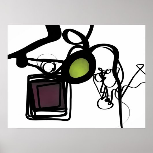 Groeten uit Philydion: Abstract zwart-wit Poster (Voorkant)